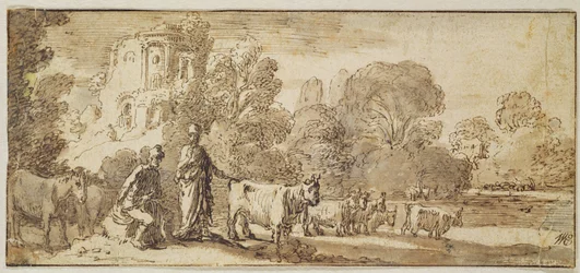 Mercure et Argus avec un troupeau de bovins
