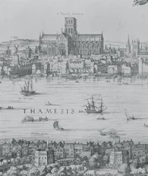 Panorama de Londres et de la Tamise (détail)