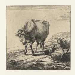 Vache et deux moutons