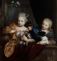 Un jeune garçon et une fille dans un cadre architectural