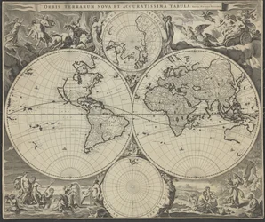 Orbis terrarum nova et accuratissima tabula, vers 1690