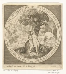 Ève trompée par le serpent près de l