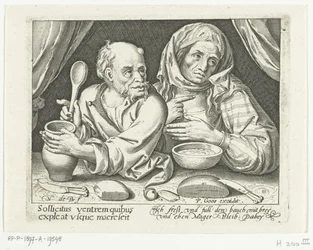 Homme et femme mangeant de la bouillie