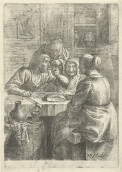 Trois vieilles femmes mangeant à une table