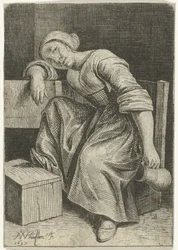 Jeune femme avec une cruche à la main