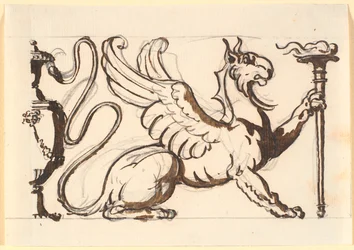 Un griffon tenant une torche