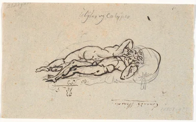 Ulysse et Calypso, allongés nus sur un lit