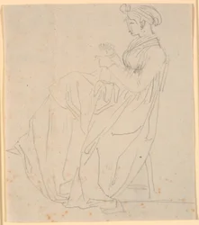 Portrait de profil de la deuxième épouse de l