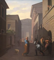 Simo et son ancien esclave Sosia. De Andria de Térence.