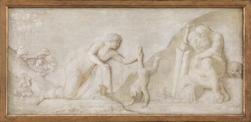 Thétis immergeant son fils Achille dans le Styx pour le rendre invulnérable