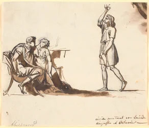 Trois figures en costume antique