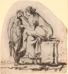 Esquisse pour le relief de la libération sur la colonne de la liberté