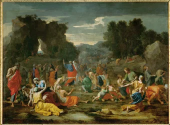 Les Israelites recuillant la manne dans le desert - the Israelites gathering manna in the desert ...