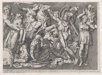Speculum Romanae Magnificentiae: Bataille des Amazones, 1559