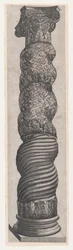Speculum Romanae Magnificentiae : Colonne grotesque en spirale à Saint-Pierre, 16e siècle