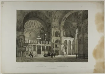 Venise : Deuxième vue intérieure de Saint-Marc, planche seize de Italie Monumentale et Pittoresque