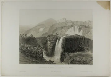 Cascades de Tivoli, planche dix-huit de Italie Monumentale et Pittoresque
