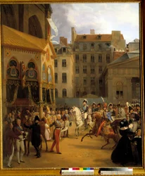 Rentrée du roi Charles X à Paris, se rendant à Notre-Dame, après la mort du roi Louis XVIII (27/09/1824)