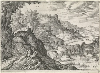 Paysage montagneux avec un moulin à eau