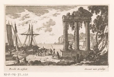 Vue du port avec trois colonnes
