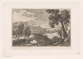 Paysage vallonné avec figures