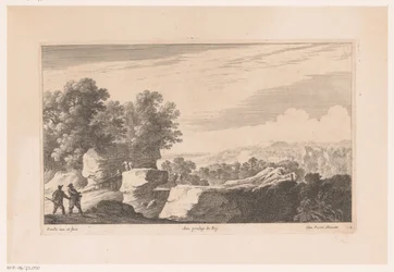 Paysage avec pont sur rivière rapide