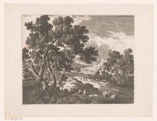 Paysage avec des bergers