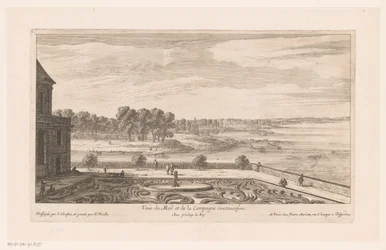Paysage avec manoir et jardin