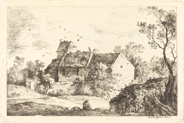 Maison avec pigeonnier dans un paysage vallonné