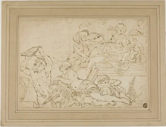 Scène avec les nymphes et le satyre
