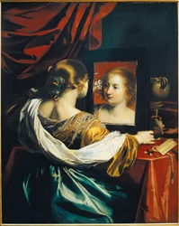 Vanité, femme au miroir