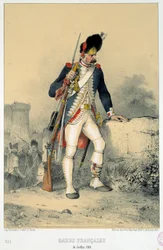 Membre de la garde française (14 juillet 1789). Gravure de Nicolas Toussaint Charlet (1792-1845)
