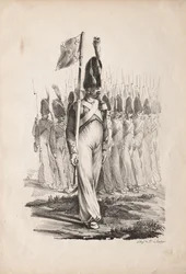 Costumes militaires : sergent des carabiniers, guide général, 1817-1818
