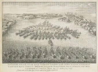 La bataille navale de Gangut le 27 juillet 1714