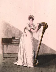 Jeune femme avec une harpe de 