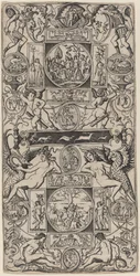 Panneau ornemental avec Orphée et le Jugement de Paris