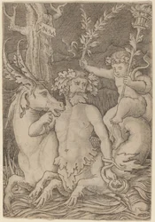 Triton portant un enfant