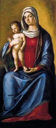 Madonna et enfant, panneau central du triptyque avec Madonna et enfant, Saint Albert et Saint Sébastien