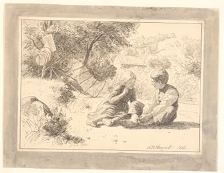 Deux enfants au bord d
