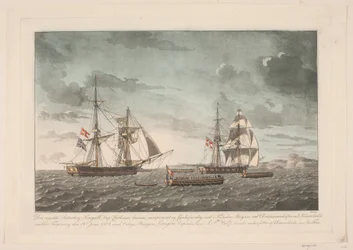 Le cotre anglais Seagull après le combat avec le brick Lougen, 19 juin 1808
