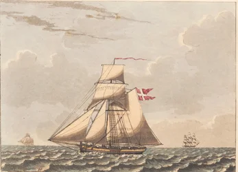 Un cutter danois à voir sous le vent, avec vent de côté