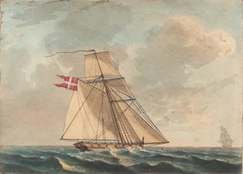 Un cutter danois naviguant près du vent