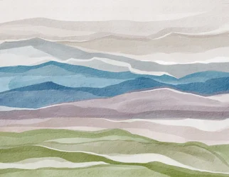 Aquarelle abstraite représentant des montagnes