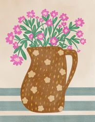 Charmante cruche à fleurs