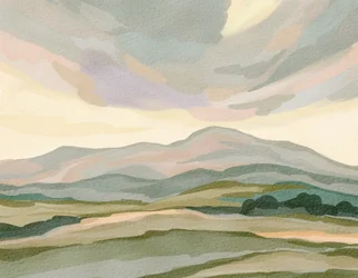 Paysage de montagne aux couleurs douces