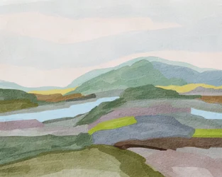 Paysage de montagne aux couleurs douces