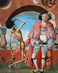 La Mort se moquant du comte, (détail)