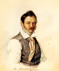 Portrait du décembriste Fonvizin Michail A. Fonvizin 1787-1854, 1834