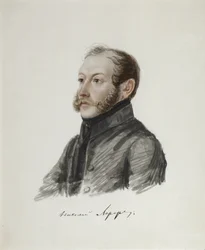 Portrait du décembriste Nikolaï Lorer 1794-1873, 1832-1833