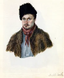 Portrait du décembriste Vasily Davydov 1793-1855, 1839